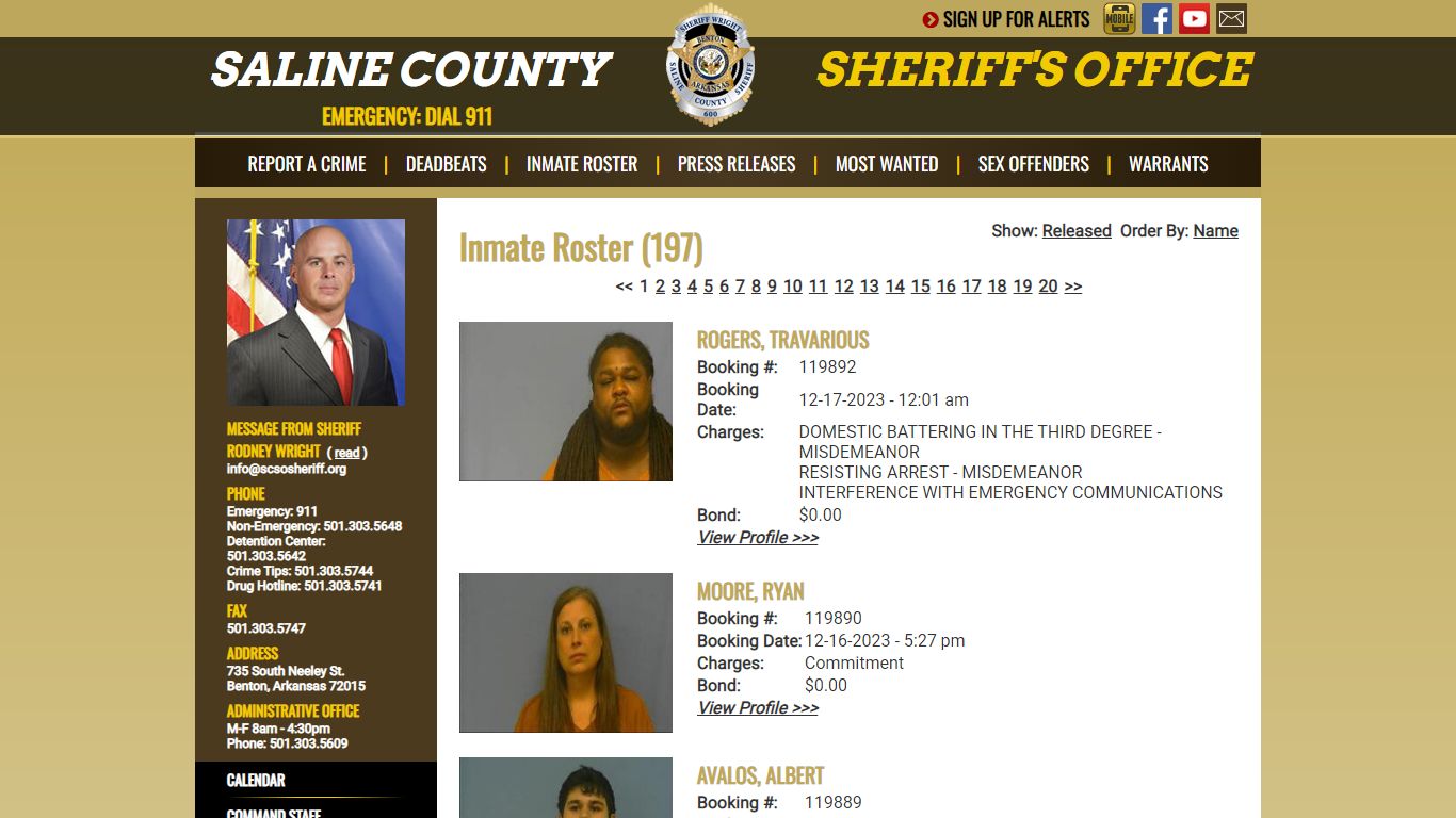 Inmate Roster (229) - Saline County Sheriff's Office